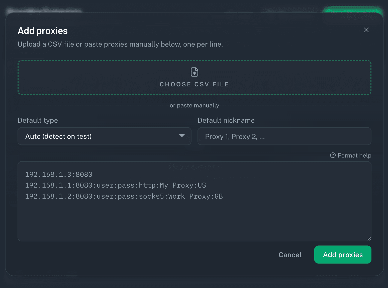 Importing proxies
