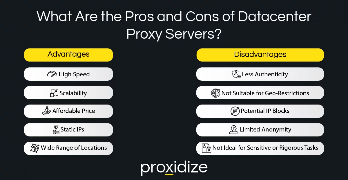 Pros and cons of datacenter proxies