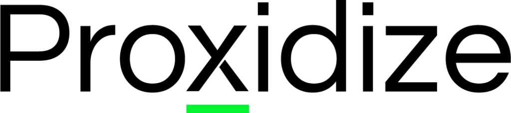 The Proxidize logo with a green underline.