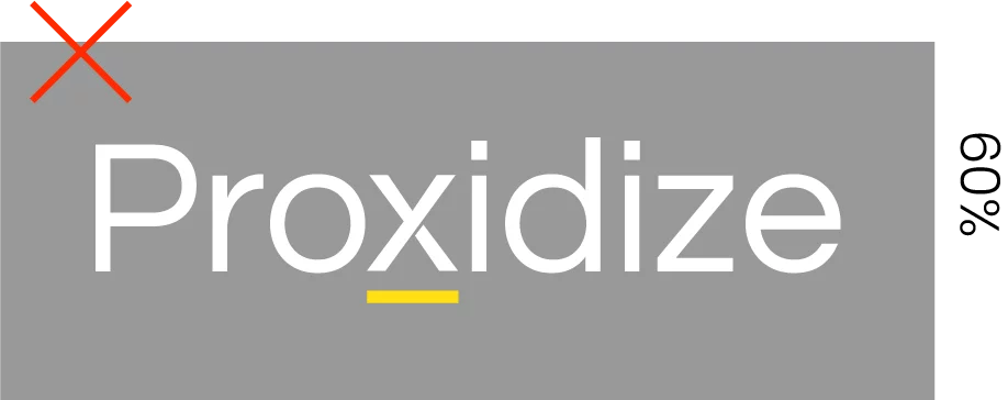 Proxidize logo with a red cross next to it with a grey background.