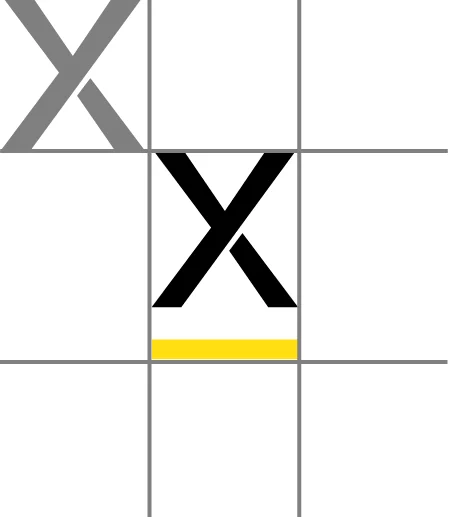 Two Proxidize Xs in a tic-tac-toe square.