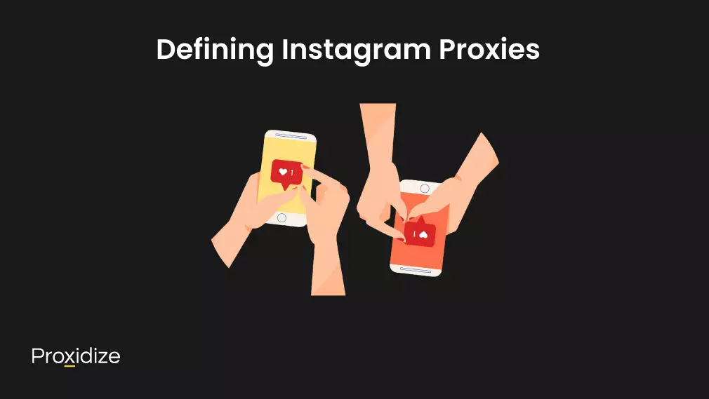 Image of two pairs of hands holding onto a phone showing the Instagram like notification. Text above the image reads 