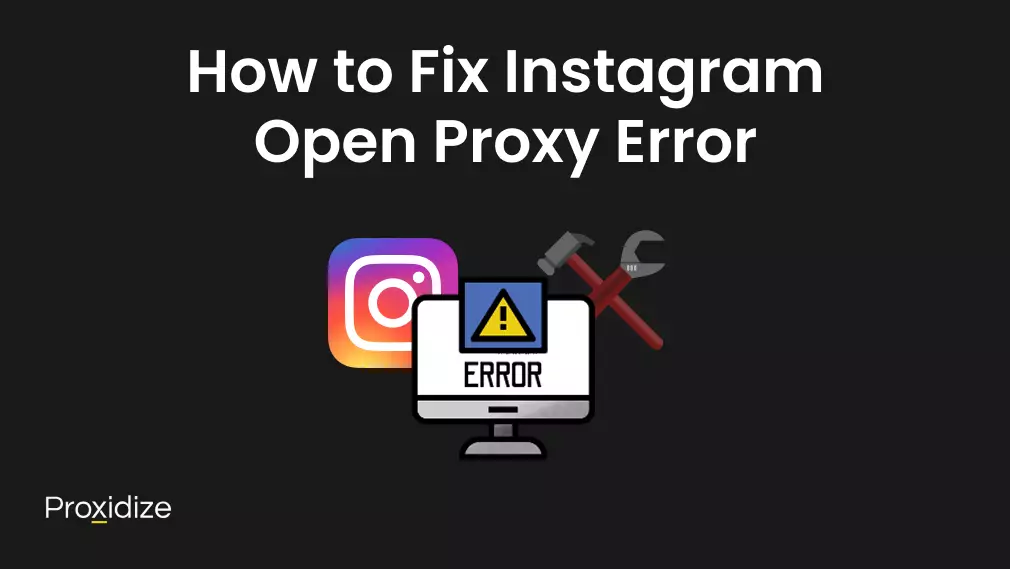 Drawing of an error screen, the Instagram logo, and a hammer and wrench under the title 