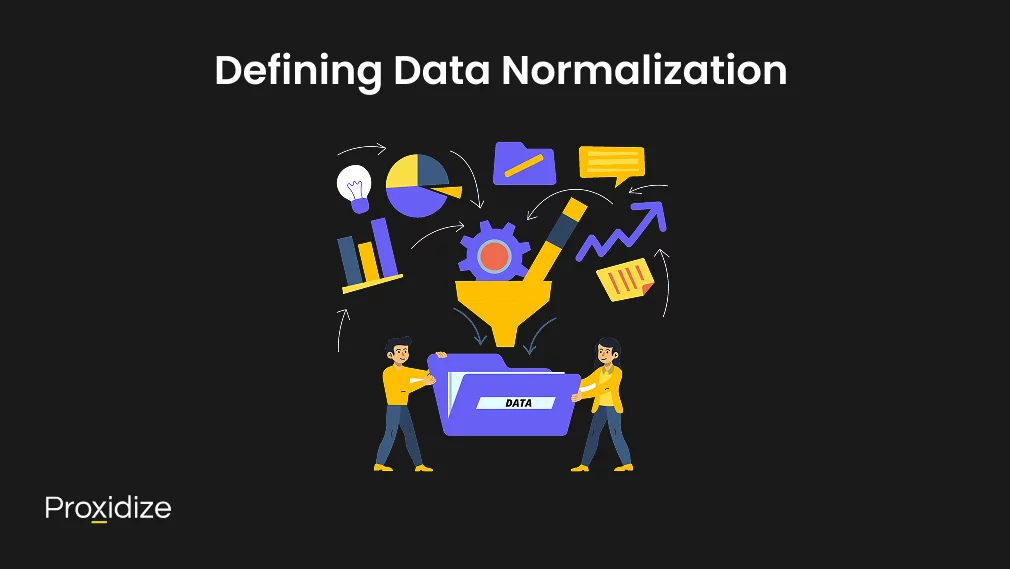 Image of data being funneled into a folder labeled