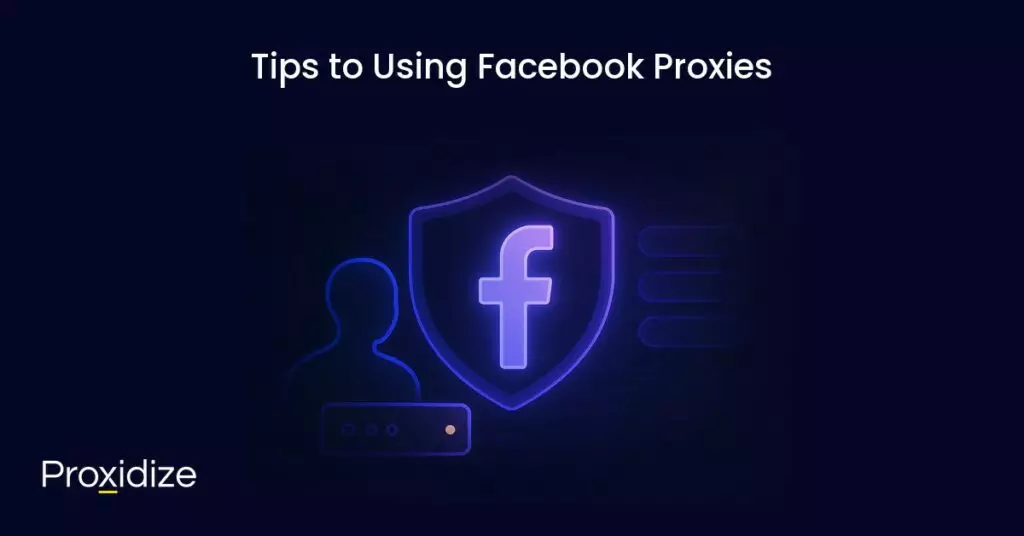Image of the Facebook logo in a shield with a person standing in front of a server. Text above reads