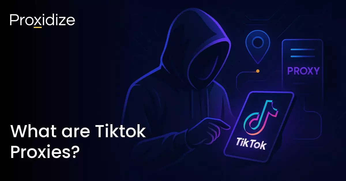 A drawing of a person in a hoodie looking at a phone with the TikTok logo next to the title 