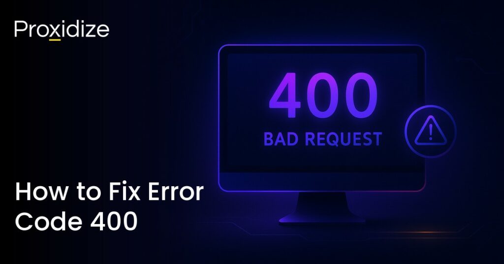 Image of a computer showing 400 Bad Request. Text to the left reads 
