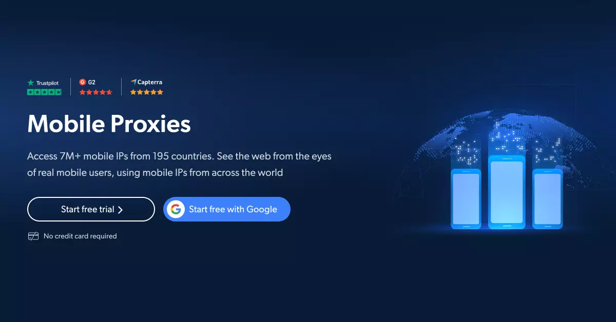 a screenshot of the bright data mobile proxies page