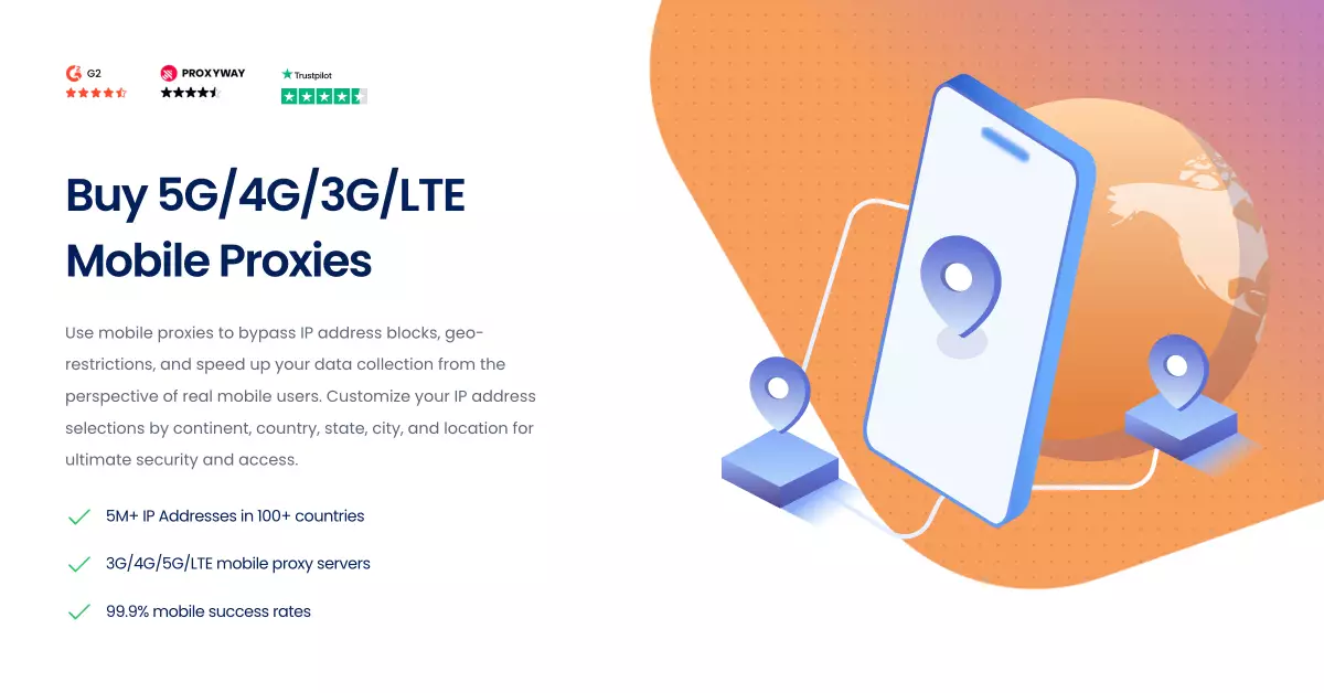 a screenshot of the netnut mobile proxies page