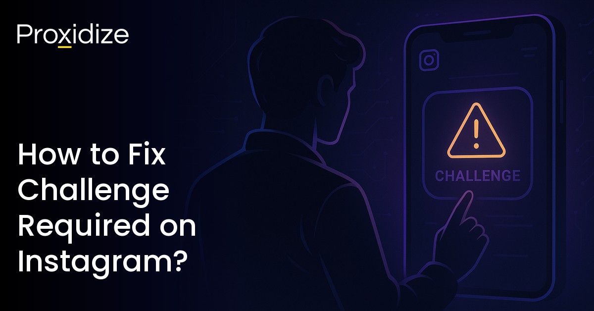 Person interacting with the Instagram challenge required error message