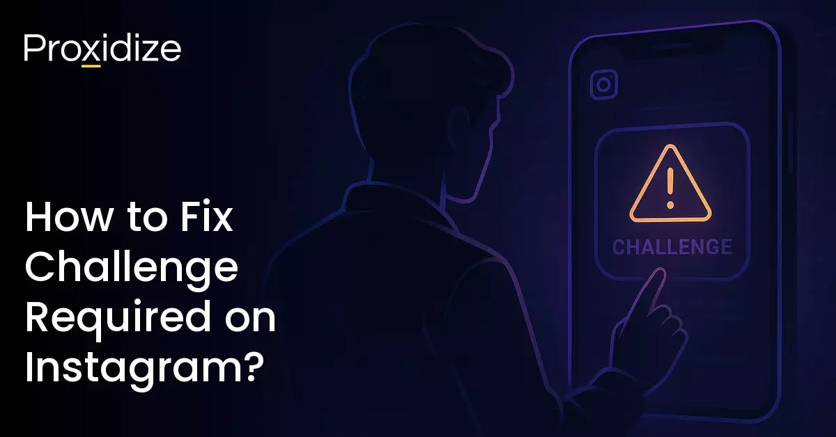 Person interacting with the Instagram challenge required error message