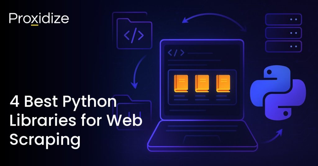 a drawing of a laptop, the python logo, and three library books next to the title