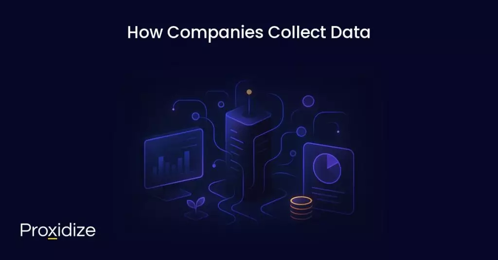 a drawing of a computer, data sheets, and other concept images relating to How Companies Collect Data