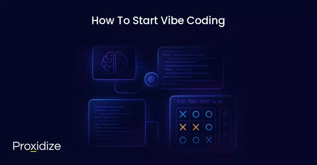 Image showing a network going from a brain to some code and ending on a game of Tic Tac Toe. Text above reads