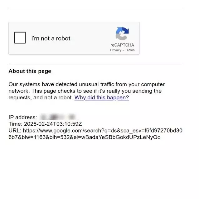 Google “I’m not a robot” check