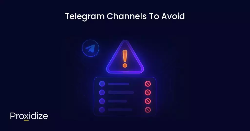 Image showing a warning sign and the Telegram logo. Text above reads 