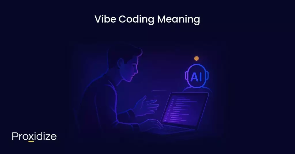 Image showing a man on a computer having a conversation with an AI. Text above reads