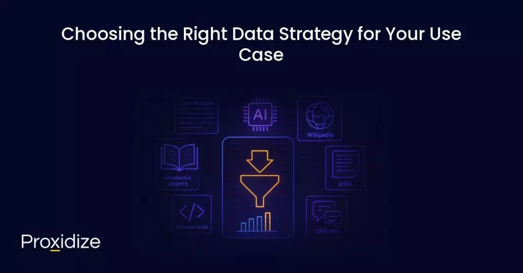 Data strategy visualization with icons under the title 