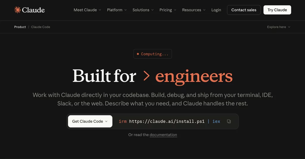 Claude Code Assist homepage screenshot