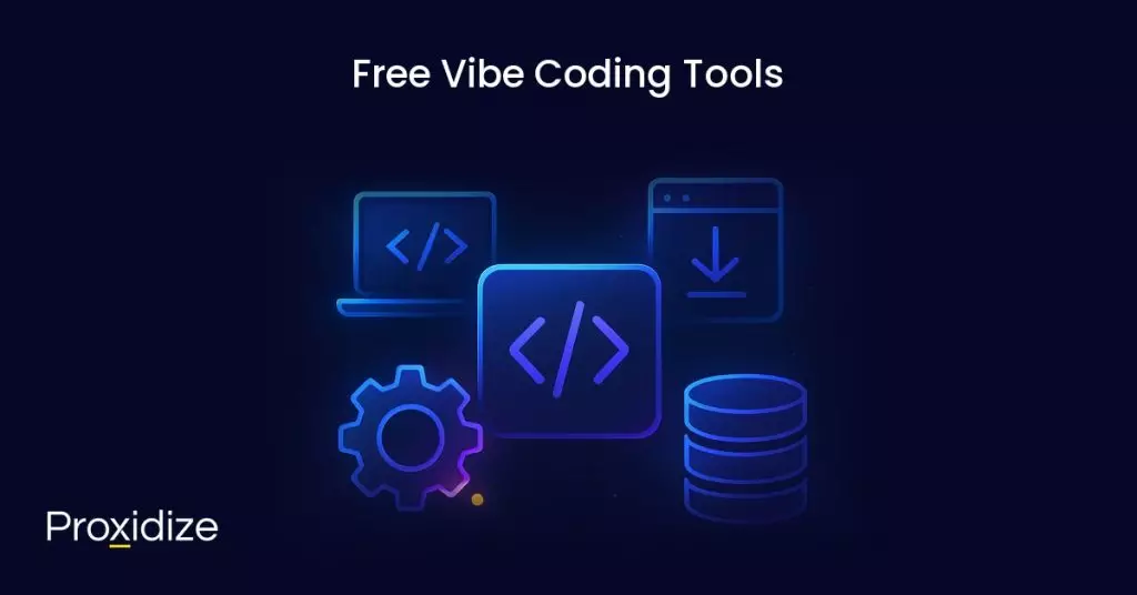 Image showing different screens with code blocks and a gear on the bottom. Text above reads 