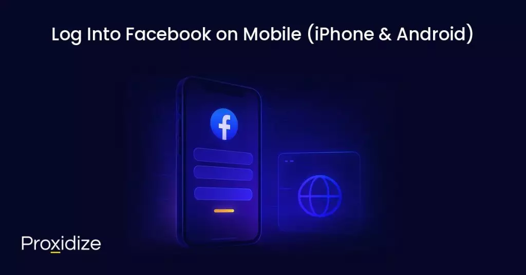 a drawing of a mobile phone with the facebook login screen under the title 