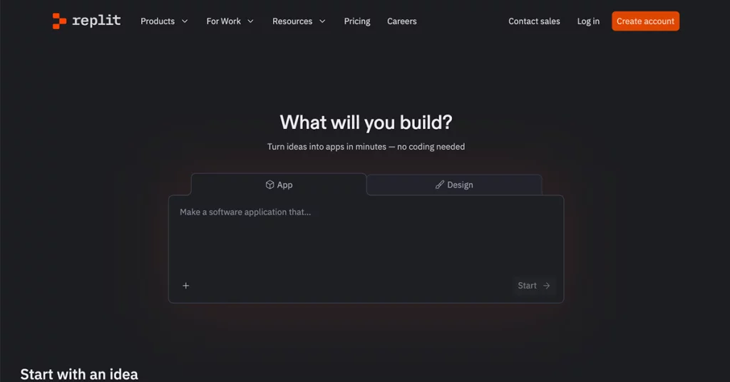 Replit homepage screenshot