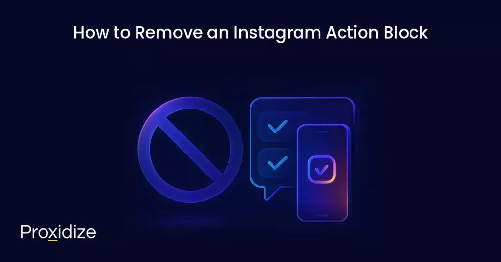 Image showing a blocked sign and a mobile with a checkmark on it. Text above reads 