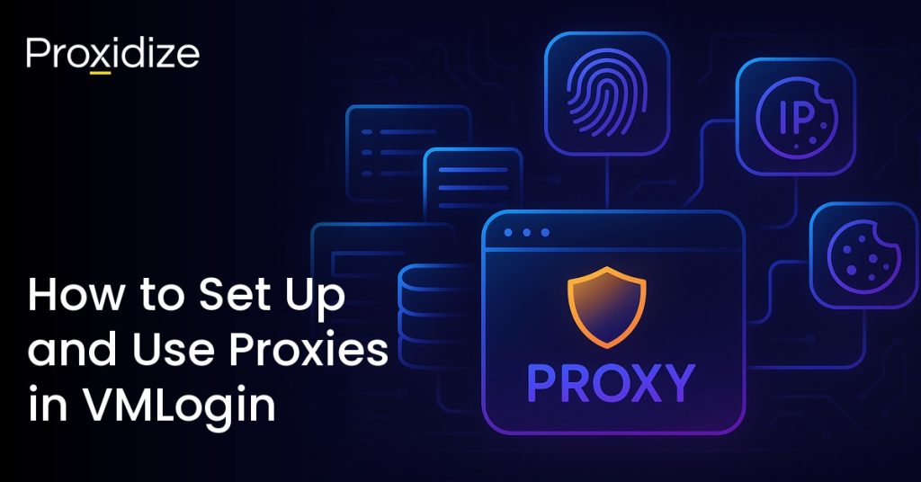 Image showing a browser with Proxy on it connecting to things that make an antidetect browser useful. Text to the left reads 