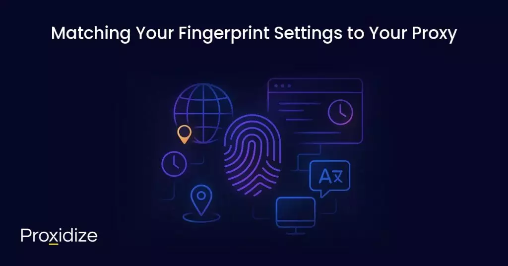 Image showing a fingerprint surrounded by what makes up a browser fingerprint. Text above reads