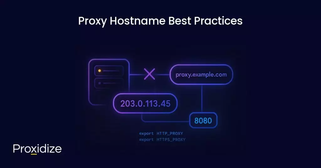 Image showing a network of proxy IPs and hostnames. Text above reads
