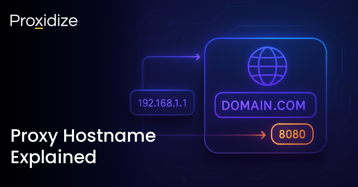 Image showing a proxy hostname configuration. Text to the left reads 