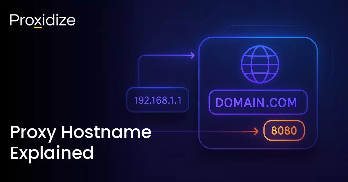 Image showing a proxy hostname configuration. Text to the left reads